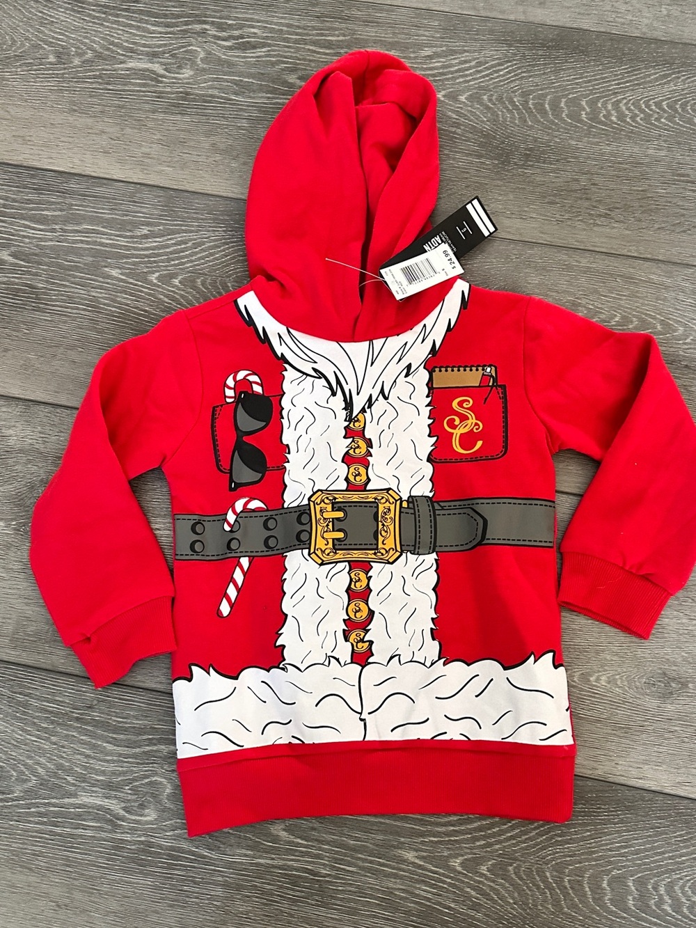 Kids' Red Santa Ugly Christmas Pullover Hoodie